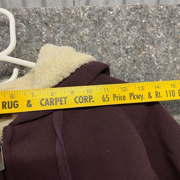 Victory Outfitters Sweater Jacket Men XL Maroon Full Zip Hooded Black Currant - Picture 6 of 10